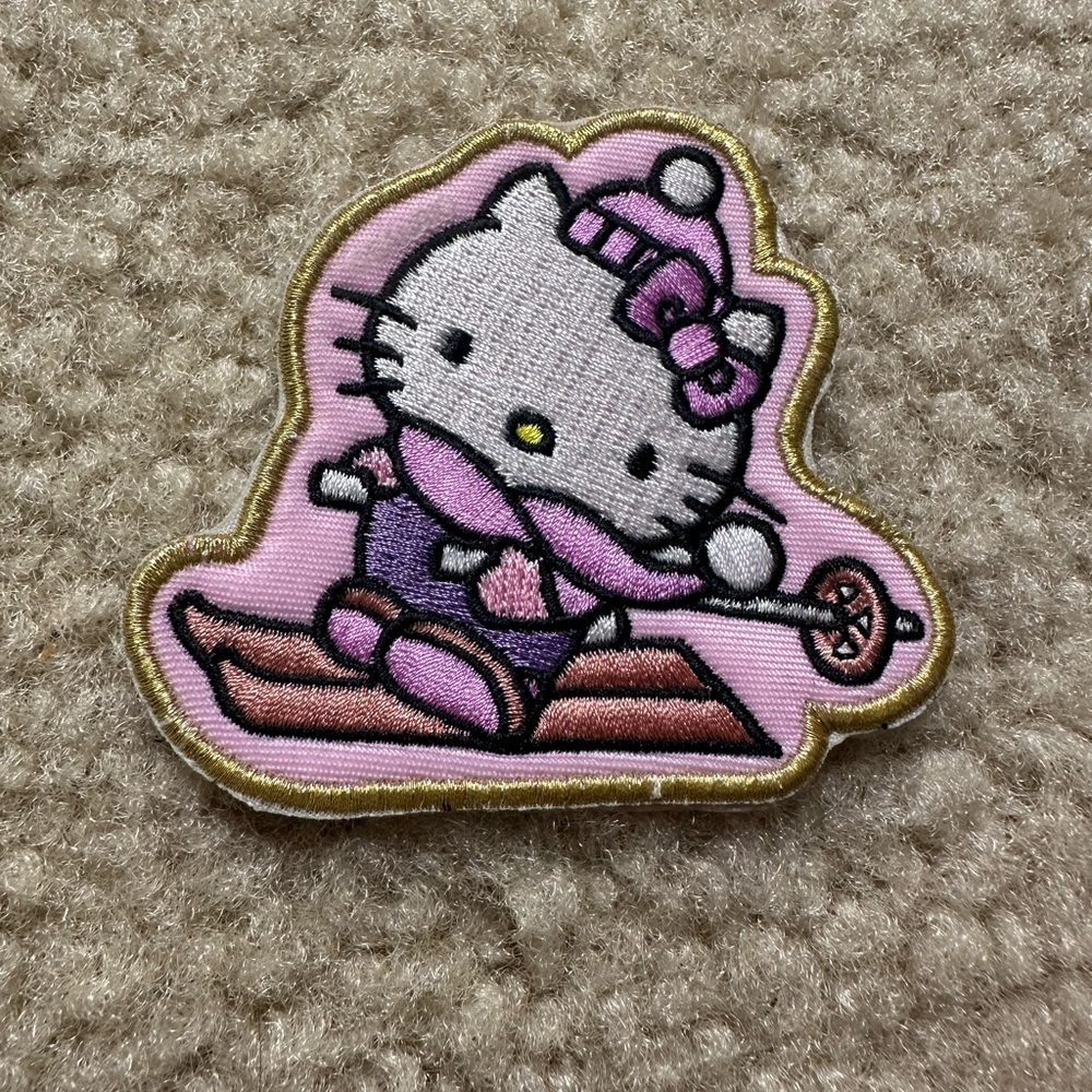 Stoney clover lane limited edition kitty Christmas ski sticker patch pink